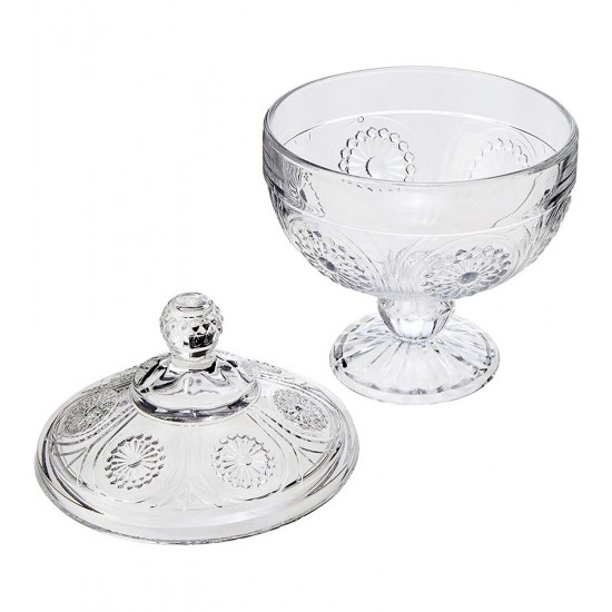 Bomboniere 20cm Por 14,5cm Sun Com Pé Em Cristal Ecológico Lyor